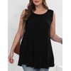 JollieLovin Plus Size Womens Long Tunic Tank Tops Sleeveless Crew