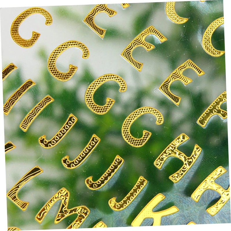 IWOWHERO 6 Sheets Decorative Scrapbook Stickers Hot Stamping Letters Numbers
