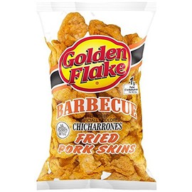 Golden Flake Snack Foods Barbecue Flavored Fried Pork Skins 3 oz. Bag (6 Bags)