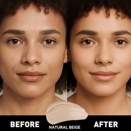 FV Full Coverage Liquid Foundation, Hydrating & Concealing, Long Lasting Stain Finish, Flawless Radiance, Waterproof Foundation for Combination Skin, 1.0 FL.OZ (Natural Beige)