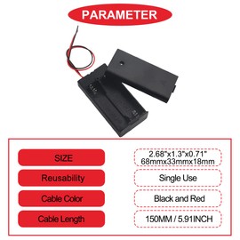 MKBKLLJY 8Pcs 2 AA Battery Holder with Switch,2 x 1.5V AA Battery Holder Case, with On/Off Switch,Wire Leads and Mounting Screws, for DIY and dc Equipment