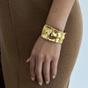 Vpanda Bold Metal Cuff Bracelet Gold Bracelets for Women 14k