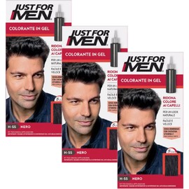Just For Men Shampoo-In Hair Color Real Black # H-55 for Men Shampoo 1 Application