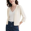Urban CoCo Women's Lightweight 3/4 Sleeve Cropped Cardigan Casual Open