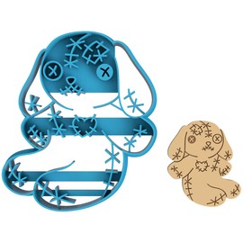 Bunny Voodoo Doll - Rabbit - Witch Craft - Sorcery - Hair - Necromancy - Enchantment - Holloween - Party - Holidays - Spell - Cookie Cutter/Fondant/Sugar Cookies/Clay (1111) (4 inch)