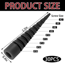 Nkiy Quen 30 Pcs Wood Anchor Stripped Screw Hole Repair Kits-Door Hinge Hole Repair Kits Fit Screws Sizes #2 to #18-Adjustable Wall Anchors for Wood Door Drywall Hole Repair