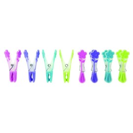 Elliott Extra Strong, Soft Grip, Mini Flower Pegs, 24 Pack, Assorted Colours, BPA Free Laundry Pegs, Everyday Essential Item