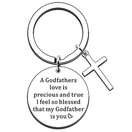 JMIMO Godfather Gifts Godfather Keyring Keychain Christening Gifts for Godfather
