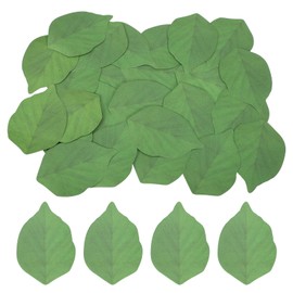 sourcing map 50 Pack Artificial Leaves Fall Leave Cutouts Thanksgiving Day Autumn Leaf Decorate Green with Glue 3.7x2.4 Inch for Wedding Thanksgiving Parties Crafts