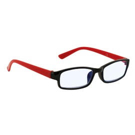 4sold Slim Classic Retro Style Computer Glasses Computer Blue Light Blocking Glasses Anti Glare Fatigue Blocking Headaches Eye Strain Safety Glasses for Computer Phone Transparent (Black Red, 0.00)