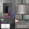 Heyalan Shower Faucet Set Square Stainless Steel Bathroom Rainfall Shower