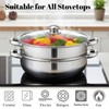 ZENFUN Steamer Pot With Lid 2 Tier, Multipurpose Stainless Steel