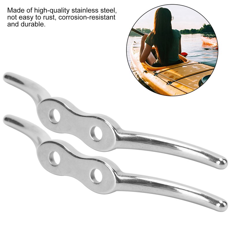 2pcs/set 6in Cleat Stainless Steel Flagpole Cleat Hook Flag Halyard