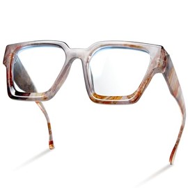 livho Oversized up to 99% Blue Light Blocking Glasses for Woman - Rectangle Fashion Glasses for Computer, Chic Preppy Frame - Anti Eyestrain