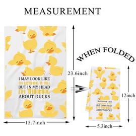 PLITI Duck Lover Kitchen Towel I May Look Like I'm Listening To You But In My Head Ducks Owner Gift Animal Lover Gift (Thinking Ducks TWU)