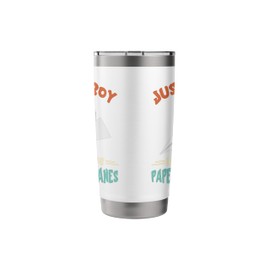 Paper Airplane Just A Boy Aircraft Paper Plane Aviation Stainless Steel Insulated Tumbler