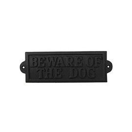 CGB Giftware Be Aware Of The Dog Iron Sign | Cast Iron | Wall Sign | From The Ironworks Range | GB02396