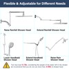 PDPBath Shower Extension Arm, 16" Upgrade Solid Brass Shower Head
