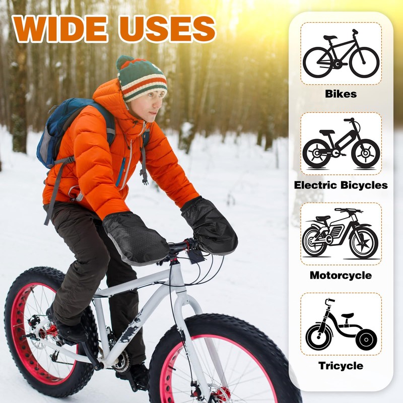 Geyoga 1 Pair Bike Handlebar Mitts Winter Motorcycle Handlebar Gloves