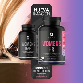 Vitaminas para el Cabello de la Mujer de 180 Cápsulas de 2000 mg por porción. Colágeno Hidrolizado, L-Cisteína, L-Lisina, L-Metionina, Vitamina C, Ácido Hialurónico, Zinc, Vitamina A, Biotina y Selenio. Ingredientes Naturales. Womens Hair B Life.