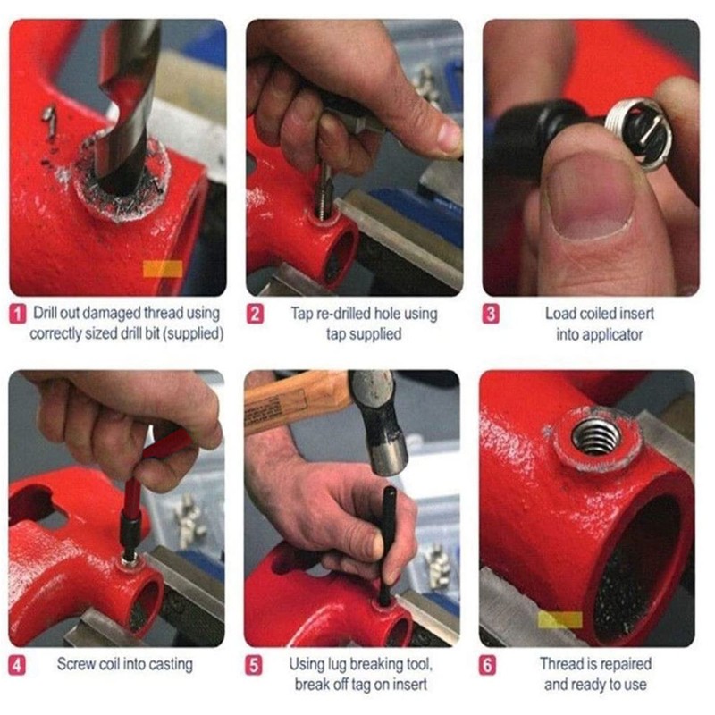 M8x1.25 Thread Repair Tool Helical Threaded Inserts Kit High Speed
