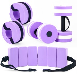 HOMNUTS Water Dumbbells Aquatic Exercise Combo Set, High Density Water Weight Set, Swimming Belt, Swim Aquatic Cuffs for Swim Fitness Training Water Exercise