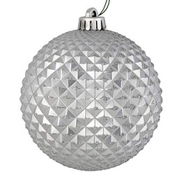 Vickerman 2.75" Silver Durian Glitter Ball Ornament. Includes 12 Ornaments per Pack.