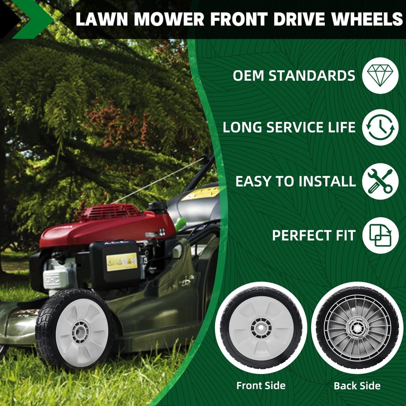 CheeMuii HRR216 Lawn Mower Front Wheels Kit 2 Pcs Front