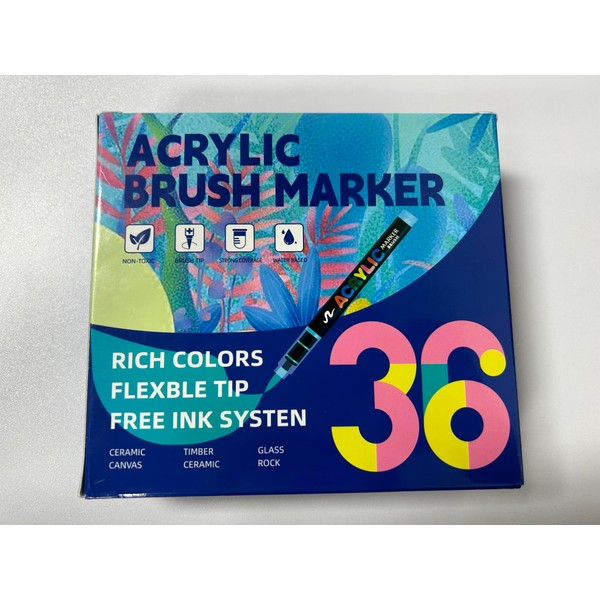 36 Farben Pinselspitze Acrylstifte Set,Brush Tip Acrylic Pens Set,Acryl Paint