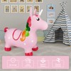 INPANY Pink Unicorn Hopper, Horse Hopper, Bouncy Inflatable Animal Ride-on