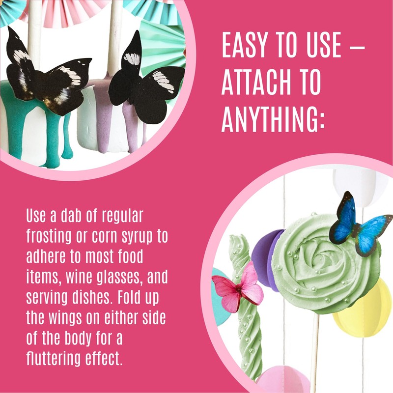 Sugar Robot Inc. Edible Butterflies Large Size Premium Crafted Made