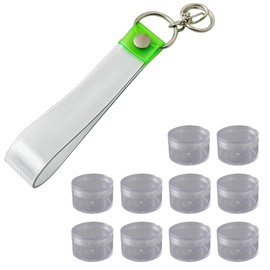 ateena Silver Tape Holder Silver Tape Storage Case Set Storage Key Chain Strap Cover A (Green)