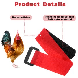 No Crow Rooster Collar, Anti Crow Noise Neck Belt for Roosters, Adjustable Nylon Chicken Collar To Reduce Crowing, Prevent Disturbing Neighbors, 4 Pack