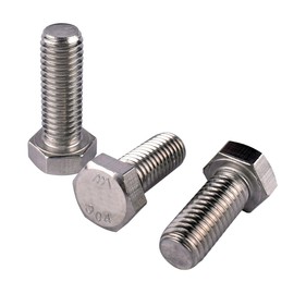 KOSJETHAS 5/16-18 x 1-1/4" Hex Head Screw Bolt, Fully Threaded, 304 Stainless Steel 18-8, External Hex Drive, Coarse Thread UNC, Pack of 10