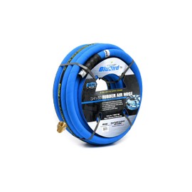 BLUBIRD BB3450 3/4" x 50' Rubber Air Hose, 100% Rubber, Lightest, Strongest, Most Flexible, 300 PSI, 50F to 190F Degrees, Ozone Resistant, High Strength Polyester Braided