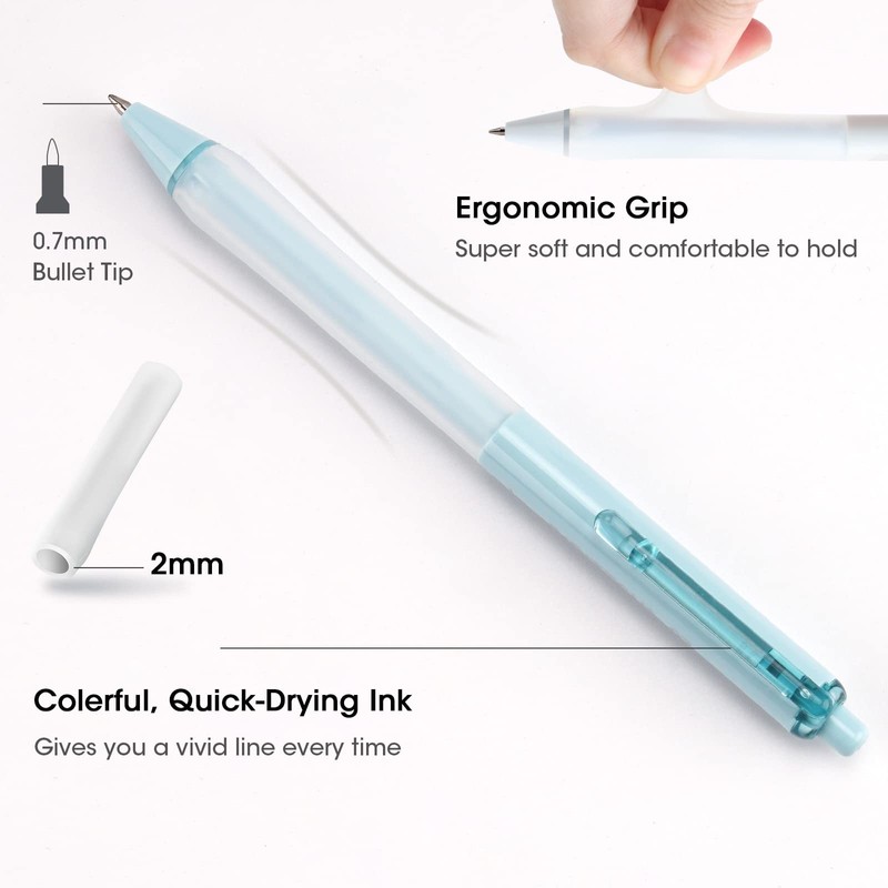 Writech Retractable Gel Pen Set: Medium Point 0.7mm Black Color