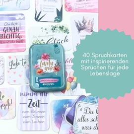 TOPP Lovely You - Sayings Cards #Selflove: Metal Tin with 40 Sayings Cards for More Strength, Courage and Self-Love