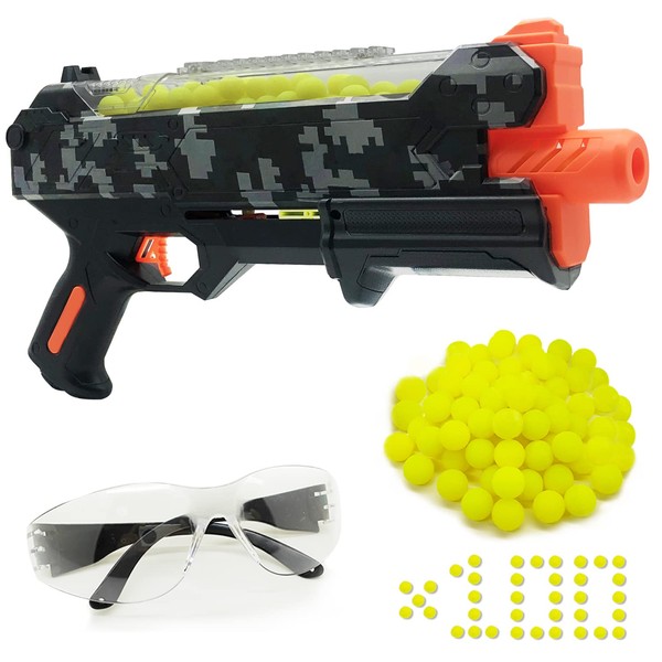 100 Rounds Blaster Gun with Protective Goggles for boys and girls Compatible with Nerf Hyper Rounds Darts, Easy Reload, Holds Up to 50 Rounds