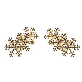 Pack Of 6 - Metal Christmas Napkin Holders - 6 Gold Snowflake - Christmas Tableware