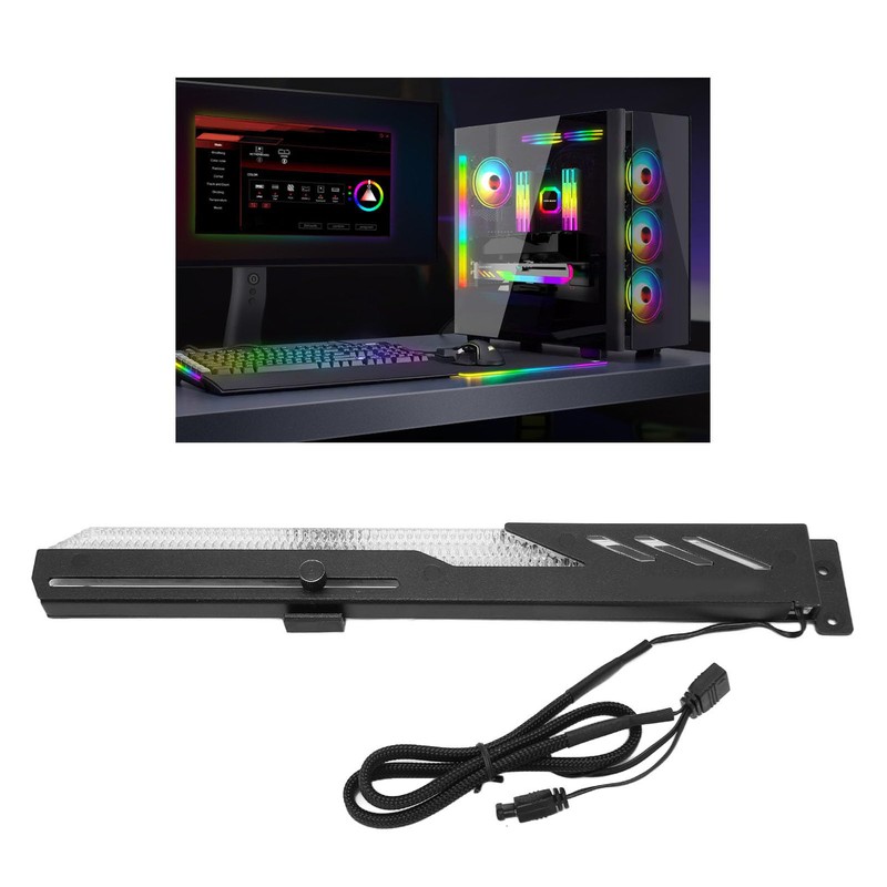 Elprico Graphics Card GPU Holder, ARGB 3Pin 4Pin Slidable, Supports