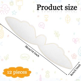 Janmercy 12 Pcs Bra Liner for Sweat Rash Under Breast Sweat Absorber Pads Under Bra Pads for Women, White, Non Woven Fabric