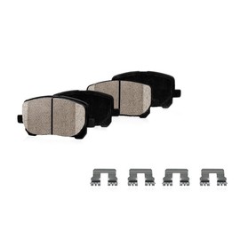 Callahan Brake Parts CPK01185 REAR Performance Grade Quiet Low Dust [4] Ceramic Brake Pads + Dual Layer Rubber Shims + Hardware