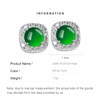 14K Gold Jade Stud Earrings, Moissanite Bezel Jade Stud Earrings,