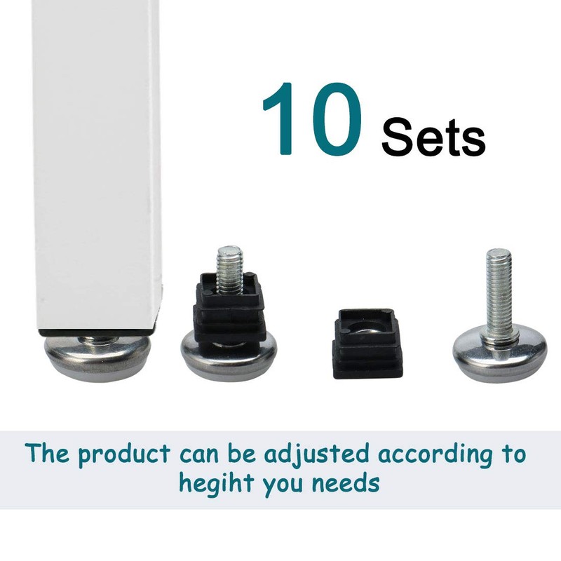 sourcing map Adjustable Feet 20 x 20mm Inserts Furniture Table