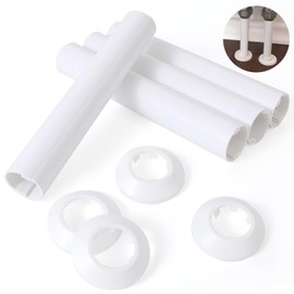 Plastic Hose Heating Pipe Cover, Pipe Cover, Radiator Pipe Insulation, Universal Inner Diameter Less than 22 mm, 4 Pieces 200 mm (Length) x 32 mm (Outer Diameter) + 4 Pieces Rosette