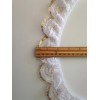 Double Ruffled Scalloped Lace Trim, White and Gold, 2 Tier