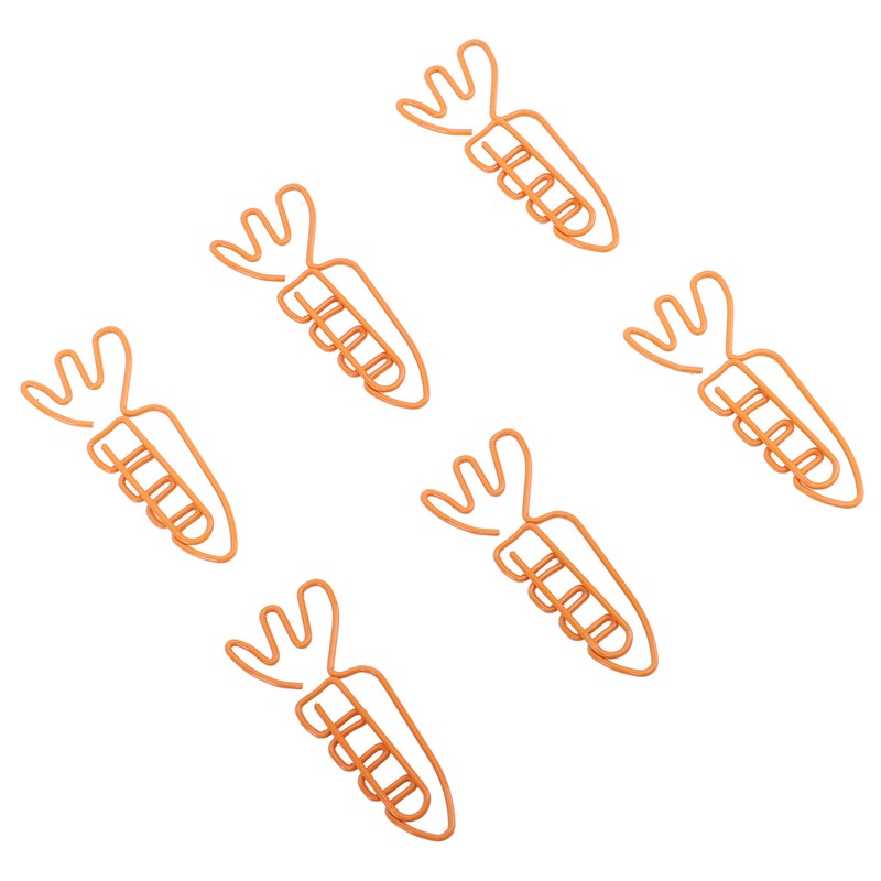 100Pcs Carrot Paper Clips Carrot Shape Strong Metal Anti Slip