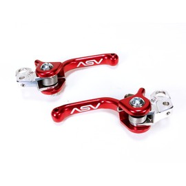 ASV F3 Series Unbreakable Front and Rear Brake Levers for Yamaha PW50 (2004-2024) (red) - RFF30303-r