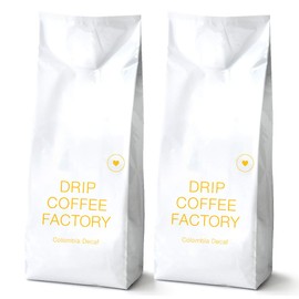 Drip Coffee Factory Columbia Decafe Coffee Beans 2.2 lbs (1 kg), 17.6 oz (500 g) x 2 Bags