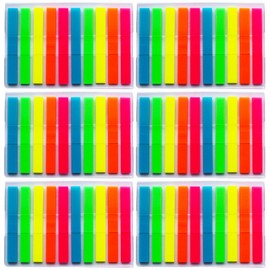 Thin Page Flags Markers Assorted Color, 1200 Pages Total, 0.24x1.73 Inch Standard Flag Tabs, 6 On-The-Go Dispensers/Combo Pack